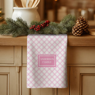 Custom Name Pink Towel Elegant Minimalist Touch
