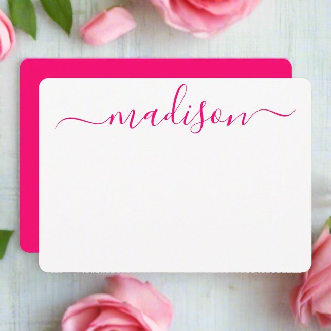 Custom Name Pink Typography Script Feminine Card (Creator Uploaded)