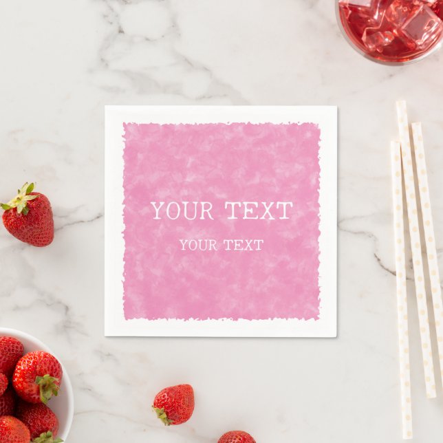 Custom Name Pink Watercolor Napkin (Insitu)
