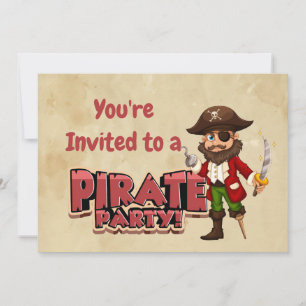 Custom Name Pirate Birthday Party Invitation