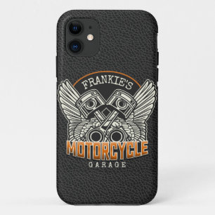 Custom NAME Pistons Wings Motorcycle Biker Garage Case-Mate iPhone Case