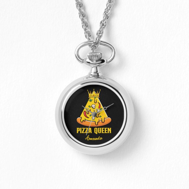 Custom Name Pizza Queen Watch (Front)
