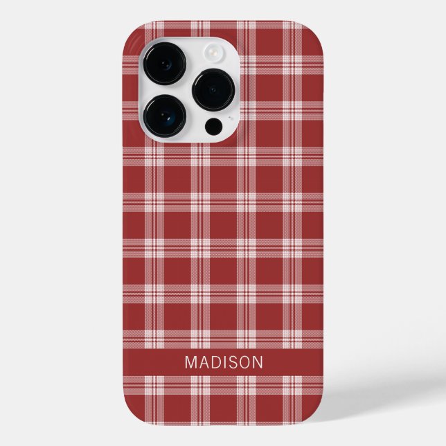 Custom Name Plaid / Tartan Pattern Case-Mate iPhone Case (Back)