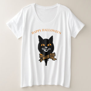 CUSTOM NAME PLUS T-SHIRT ART NOUVEAU CAT HALLOWEEN PLUS SIZE T-Shirt