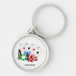 Custom Name Poker / Casino Key Ring