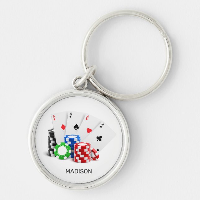 Custom Name Poker / Casino Key Ring (Front)