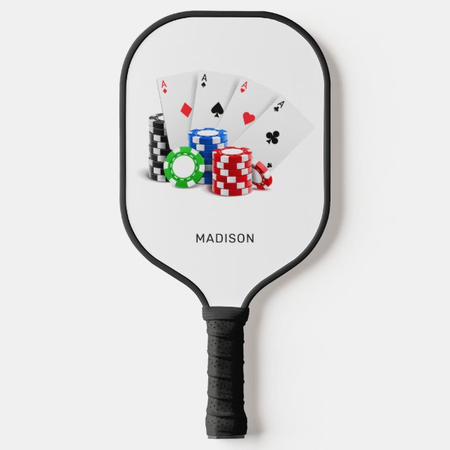 Custom Name Poker / Casino Pickleball Paddle (Front)