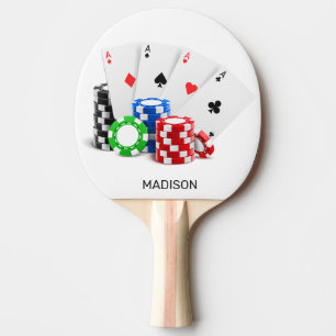 Custom Name Poker / Casino Ping Pong Paddle