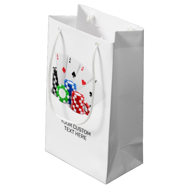Custom Name Poker / Casino Small Gift Bag (Back Angled)