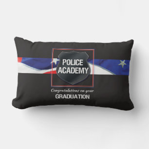 Custom Name, Police Academy Graduation Lumbar Cushion