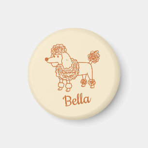 Custom Name Poodle Ornament – Handdrawn Dog Gift Magnet