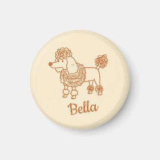 Custom Name Poodle Ornament – Handdrawn Dog Gift Magnet