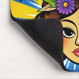 Custom name Pop art vibrant vintage for her Mouse Pad