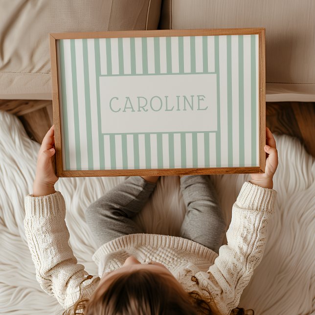 Custom Name Poster Soft Green Gender Neutral (Creator Uploaded)