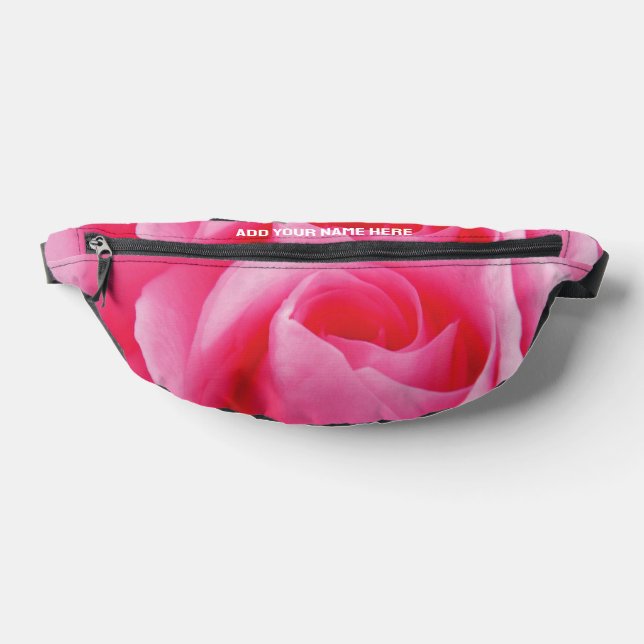 Custom Name Pretty PINK ROSE Fanny Pack (Lay Down)