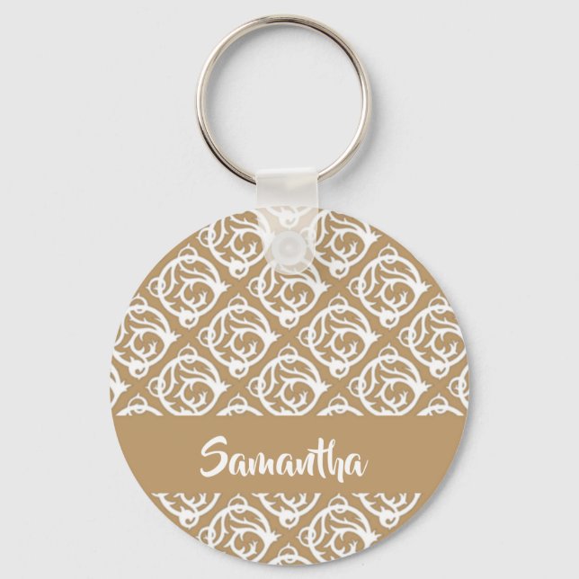 Custom name pricky vines key ring (Front)