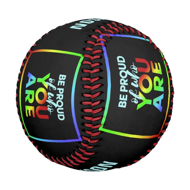 Custom name Pride baseball (Angled)