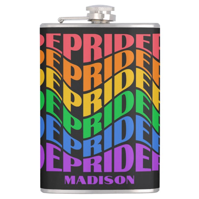 Custom Name Pride Hip Flask (Front)