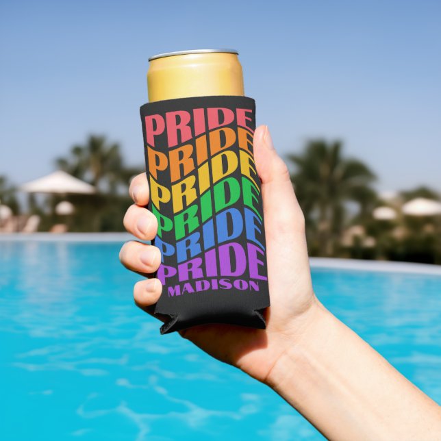 Custom Name Pride Seltzer Can Cooler (In Situ Pool)