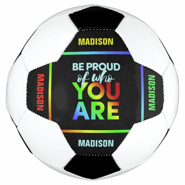 Custom name Pride soccer ball (Front)