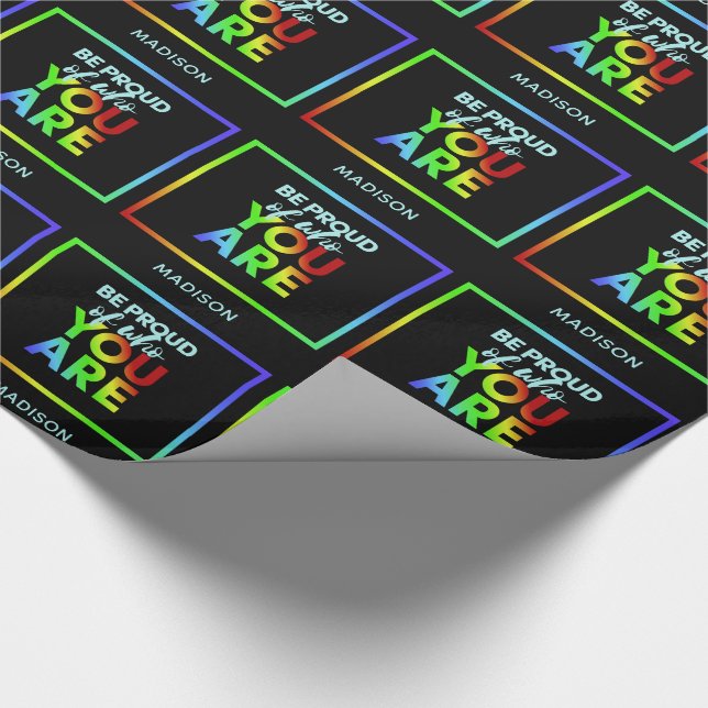 Custom name Pride wrapping paper (Corner)