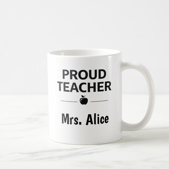 Custom Name Proud Teacher Coffee Mug Gift (Right)