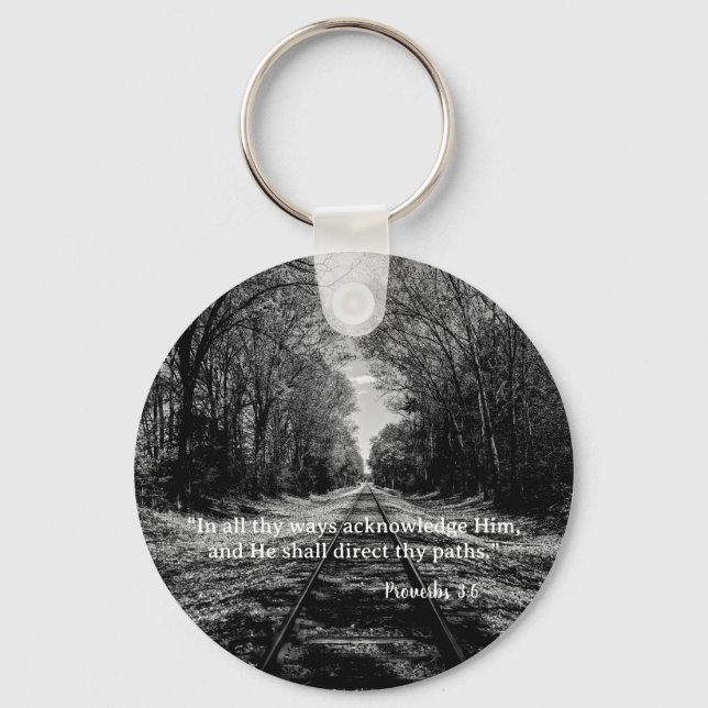 Custom Name Proverbs Scripture “In All Thy Ways…” Key Ring (Front)