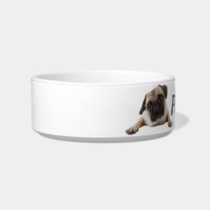 Custom Name Pug Dog Pet Animal Bowl
