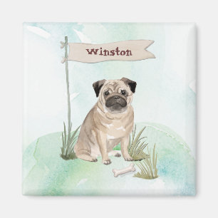 Custom Name Pug Pet Dog Magnet