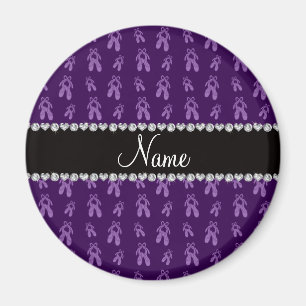 Custom name purple ballet shoes magnet