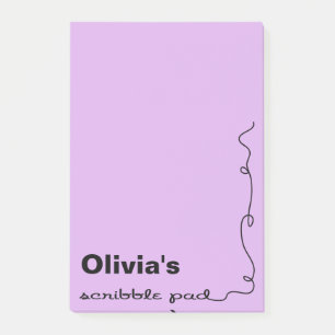 Custom Name Purple Scribble Pad Post-it Notes