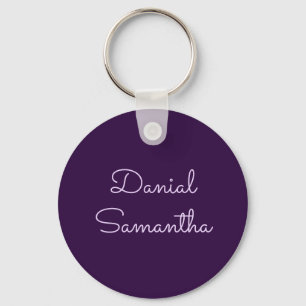 Custom Name Purpule Personalised  Key Ring