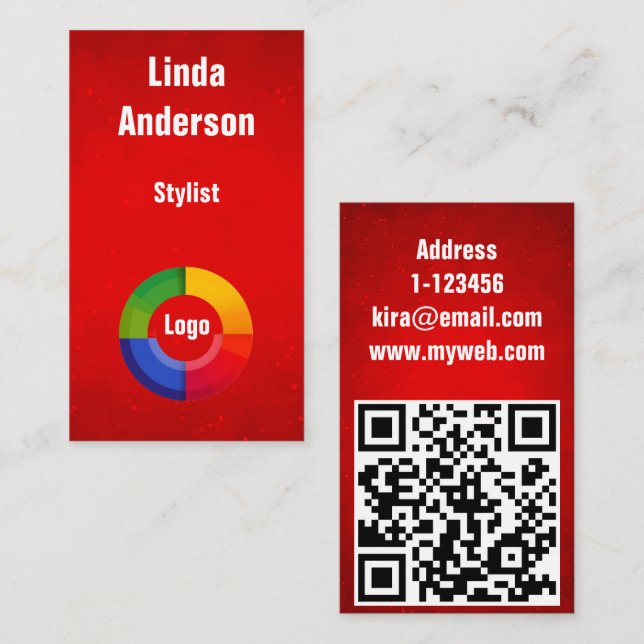 Custom name QR code professional Business Card (Front/Back)