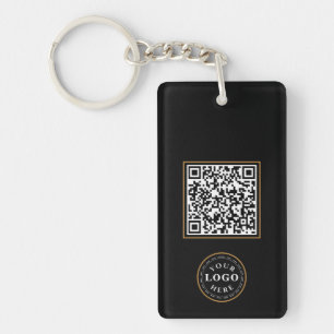 Custom Name & QR Code Rectangle Keychain (2-Sided)