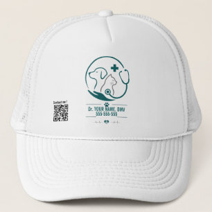 Custom Name & QR Code Veterinarian Trucker Hat