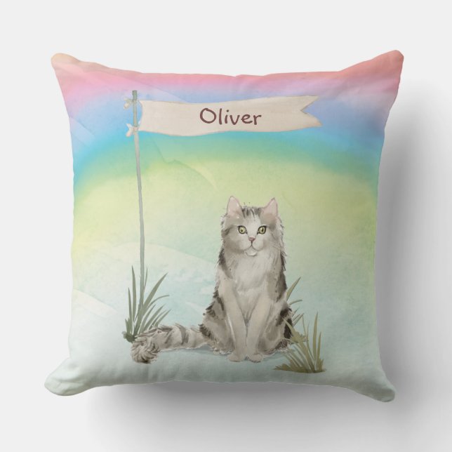 Custom Name Ragamuffin Cat Pet Cushion (Front)