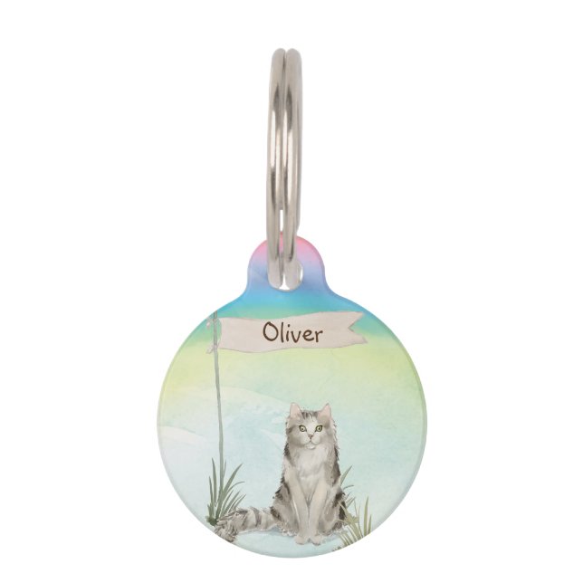 Custom Name Ragamuffin Cat Pet Tag (Front)