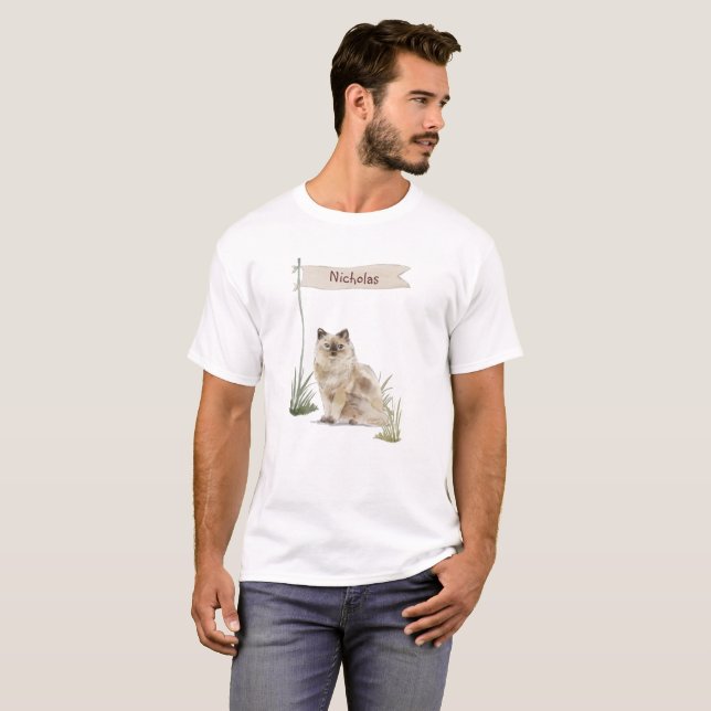 Custom Name Ragdoll Cat Pet T-Shirt (Front Full)