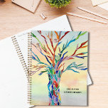 Custom Name Rainbow-Coloured Tree  Planner<br><div class="desc">This unique Planner is decorated with a rainbow-coloured tree and a watercolor background. The original design was made in mosaic using tiny pieces of brightly coloured glass. Customise it with your name and year. Use the Design Tool option to change the text size, style, or colour. Because we create our...</div>