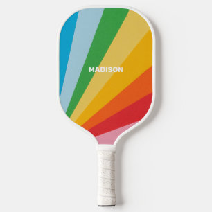 Custom Name Rainbow Colours Pickleball Paddle