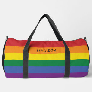 Custom Name Rainbow Flag Duffle Bag