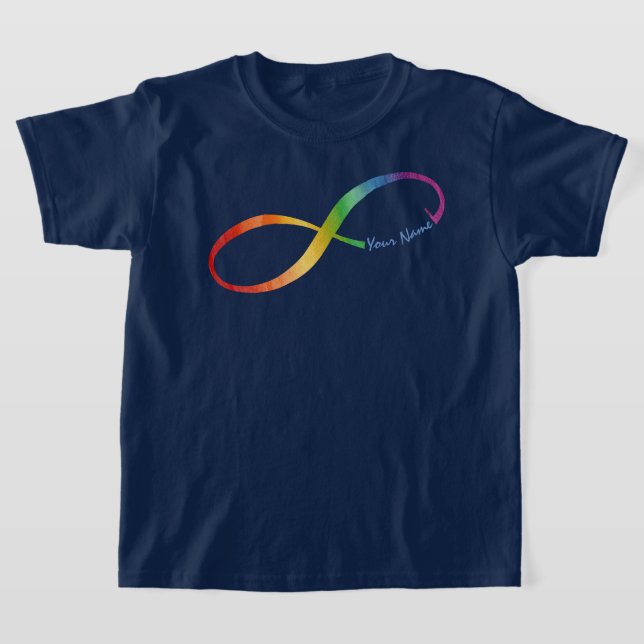Custom Name Rainbow Infinity T-Shirt (Laydown)