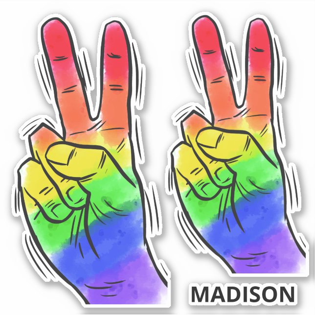Custom name Rainbow Peace (Front)