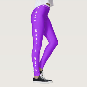 Custom Name Rainbow Purple White Monogram Birthday Leggings