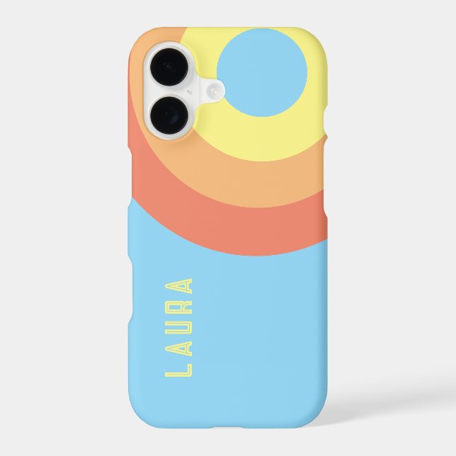 Custom name Rainbow Target – blue, Peach  (Back)