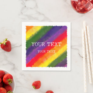 Custom Name Rainbow Watercolor Napkin