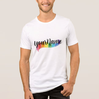 Custom Name Rainbow Watercolor Rainbow Pride Month Tri-Blend Shirt