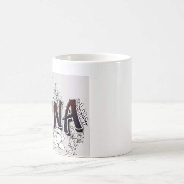Custom Name Rana Floral Mug | Personalised Monogra (Center)