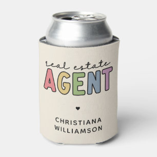 Custom Name Real Estate Agent   Realtor Gifts Can Cooler
