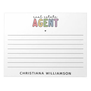 Custom Name Real Estate Agent Realtor Gifts Notepad